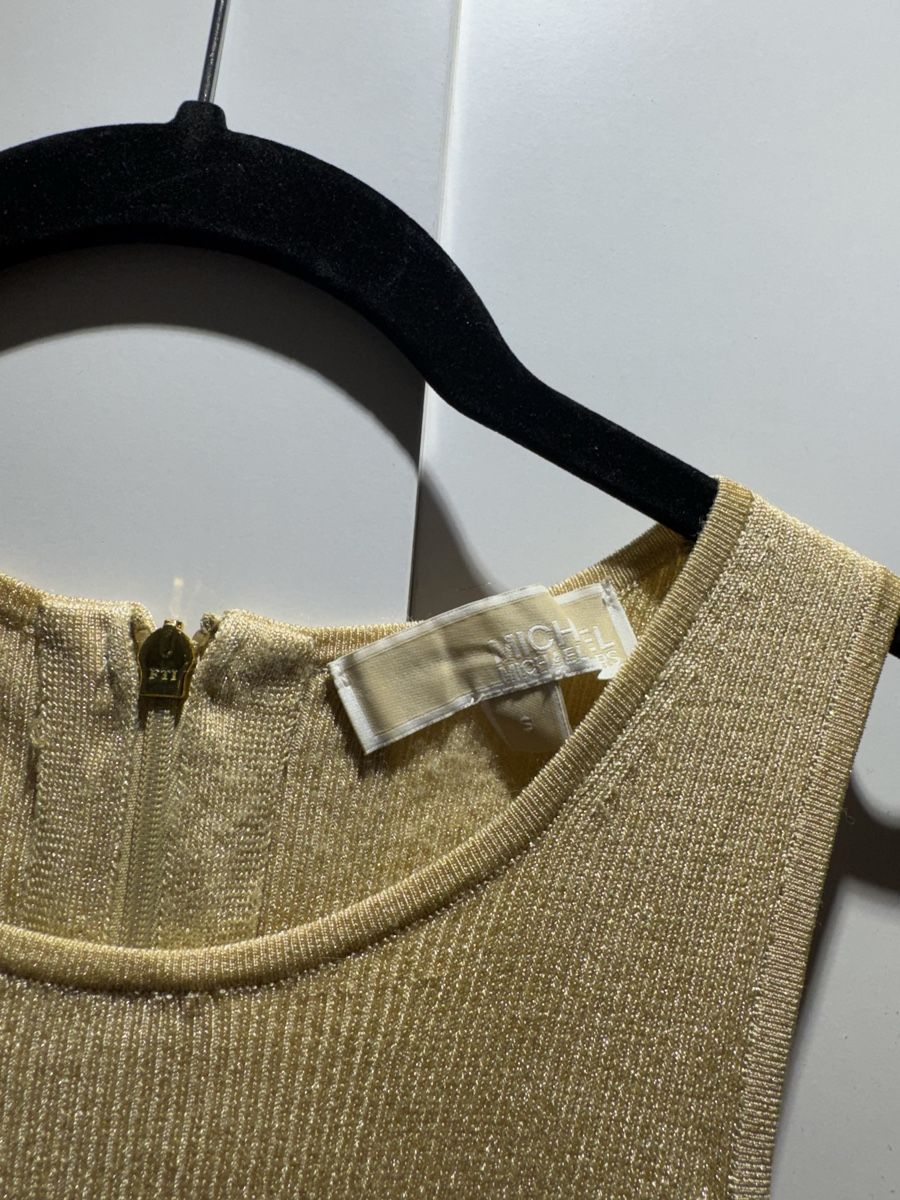 Michael Kors Vestiti: MK Elegantes Strickkleid mit Schlitz, Grösse S, Gold – Nuovo (secondo la descrizione) da Spreitenbach venduto da TheStyleAtelier 5
