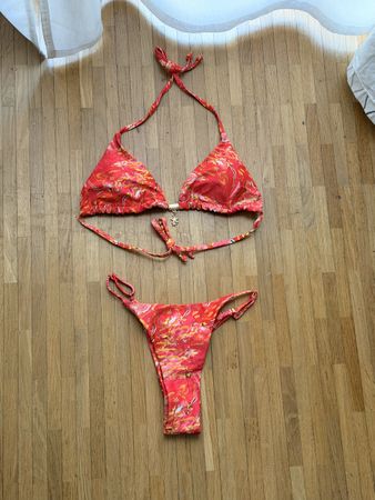 Maillot de bain orange deux pièces