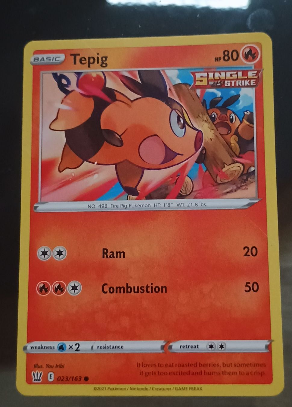 Pokémon Carte collezionabili: Tepig Pokemon Card - Single Strike - Excellent Condition! – Nuovo (secondo la descrizione) da Murten venduto da Palli23