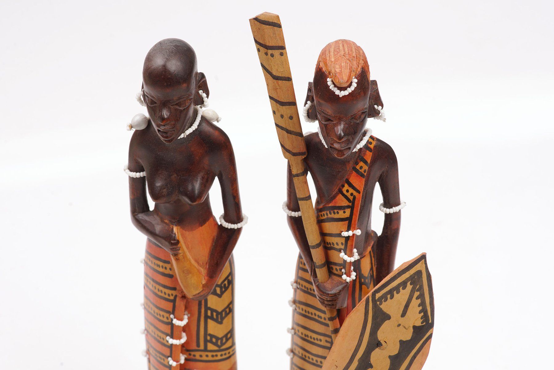 Statuette: 2 handgeschnitzte Afrikanische Figuren, 31cm – Usato da Buochs venduto da chicco64 2