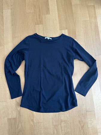 Langarmshirt Stefan Brandt Bio Baumwolle blau Grösse M
