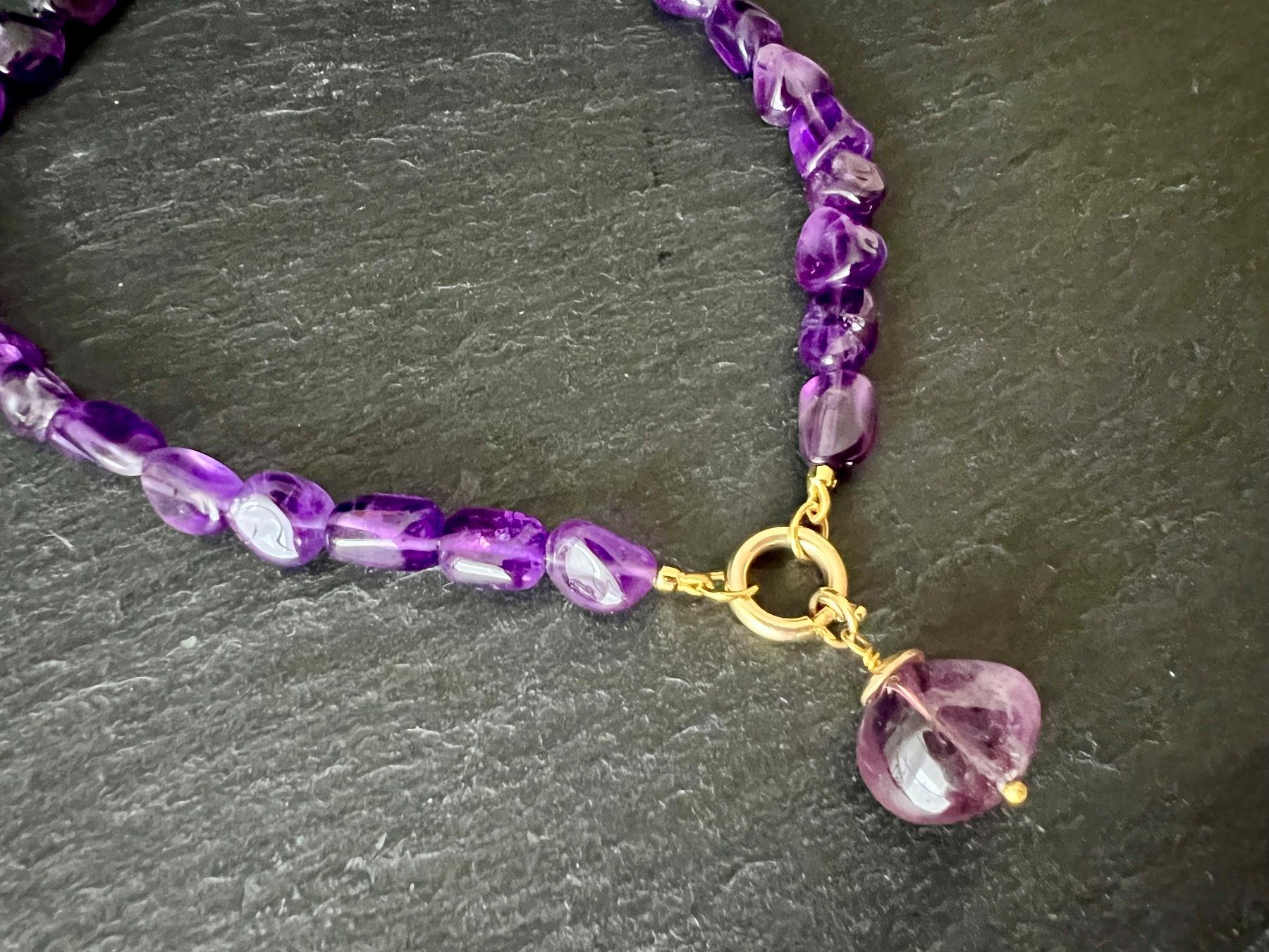 Catenine: Amethyst Halskette Silber Vergoldet – Nuovo e nell'imballaggio originale da Rüschlikon venduto da ThereseJewelryDesign 5