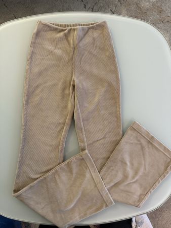 Calzedonia Velvet Flare Trousers Beige Size S