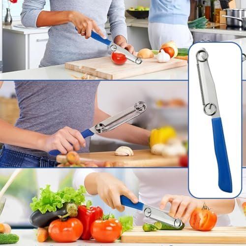 Elettrodomestici da cucina: 2x Küchenmesser Gemüseschneider Scheiben Pilze Gurke schnell – Nuovo e nell'imballaggio originale da Hundwil venduto da Equiply 6