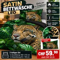 Satin Bettwäsche Leo 160x210 cm 2-teilig 100% Baumwolle