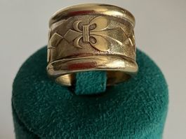 Bague vintage fleur de lys en argent 800  Taille 53- 18,17g