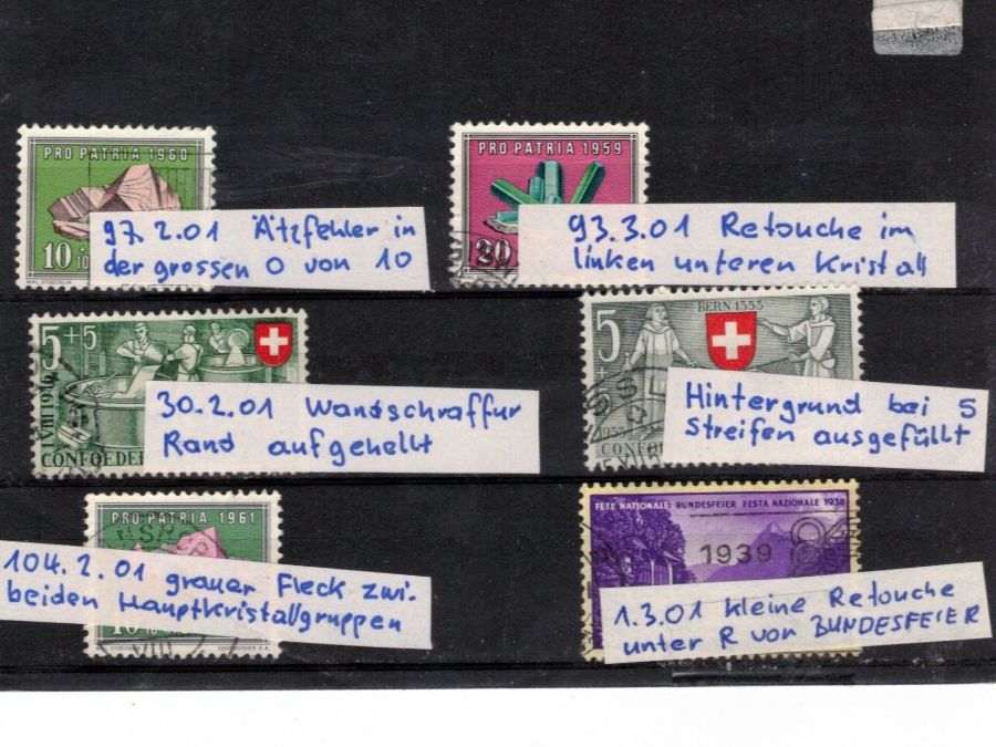 Tutti i francobolli: Abarten PRO PATRIA Schweiz Briefmarken – Usato da Widnau venduto da Seppl480