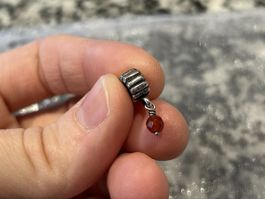 Pandora Charm Silber 925 mit rostrotem Stein 🍂