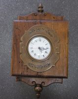 Retro Wanduhr, Antikholz,Messing, Batterieuhrwerk Kienzle