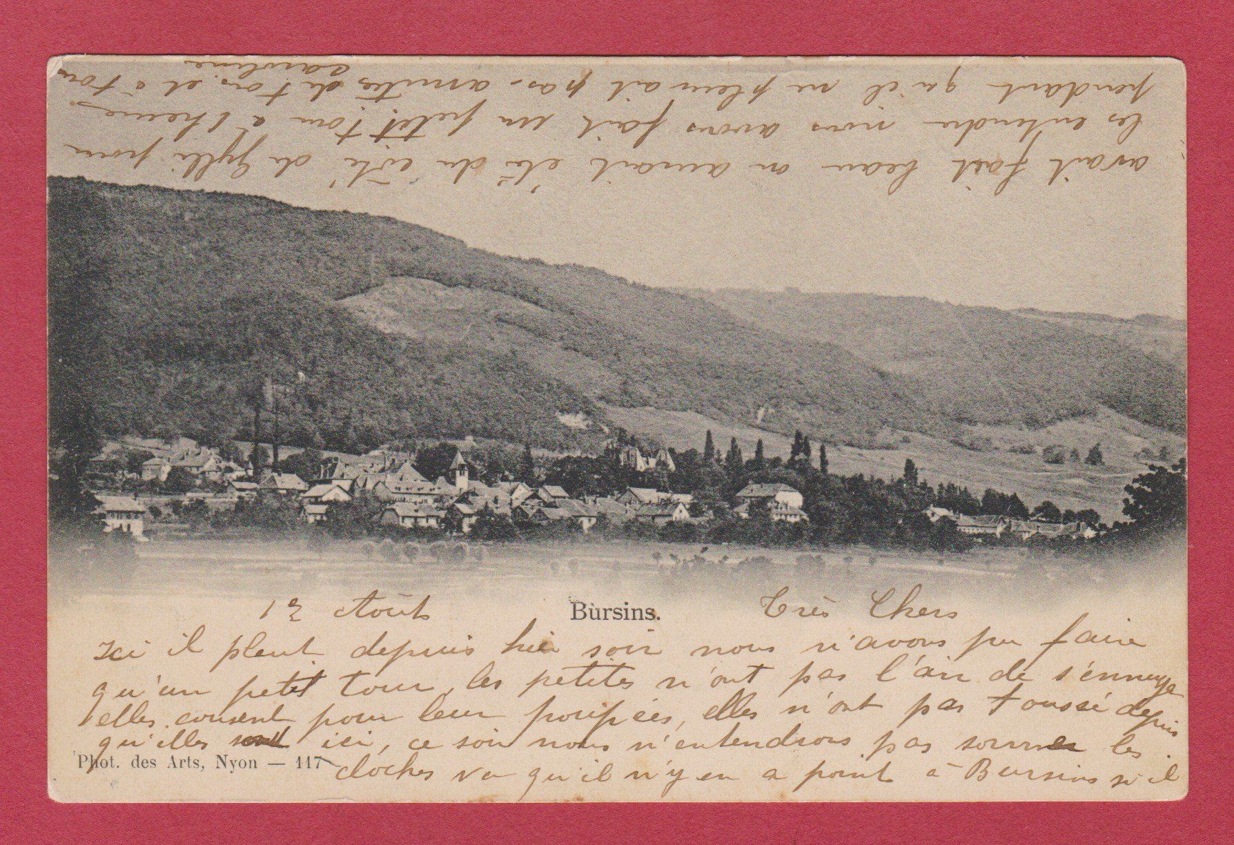 Cartoline postali: Bursins  VD   -   alte Ansichtskarte gestempelt 1902 – Usato da Vitznau venduto da Ropaku