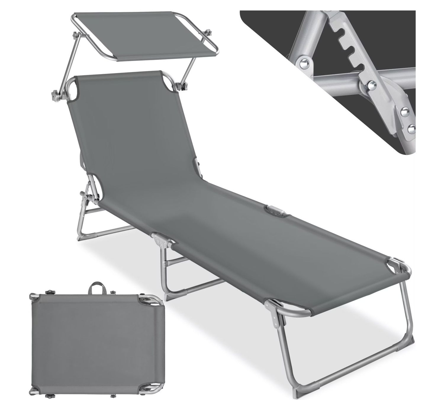 Liegen & Liegestühle: 2x tectake Sun lounger with sun shade – Gebraucht aus Richterswil von tor_g5lv 1