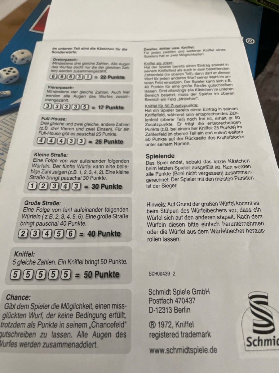 Spiele: Kniffel – Gebraucht aus Davos Platz von Felix82 1