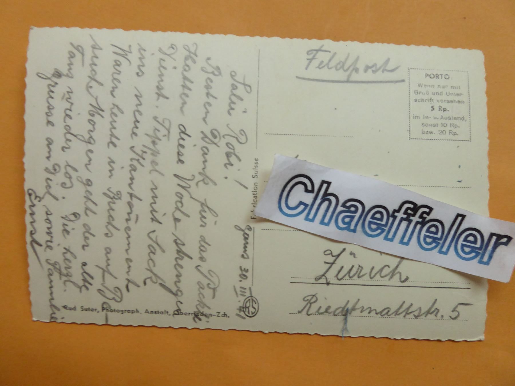 Cartoline postali: Schlösschen Werdenberg ( Feldpost ) – Usato da Zürich venduto da Chaeffeler 1