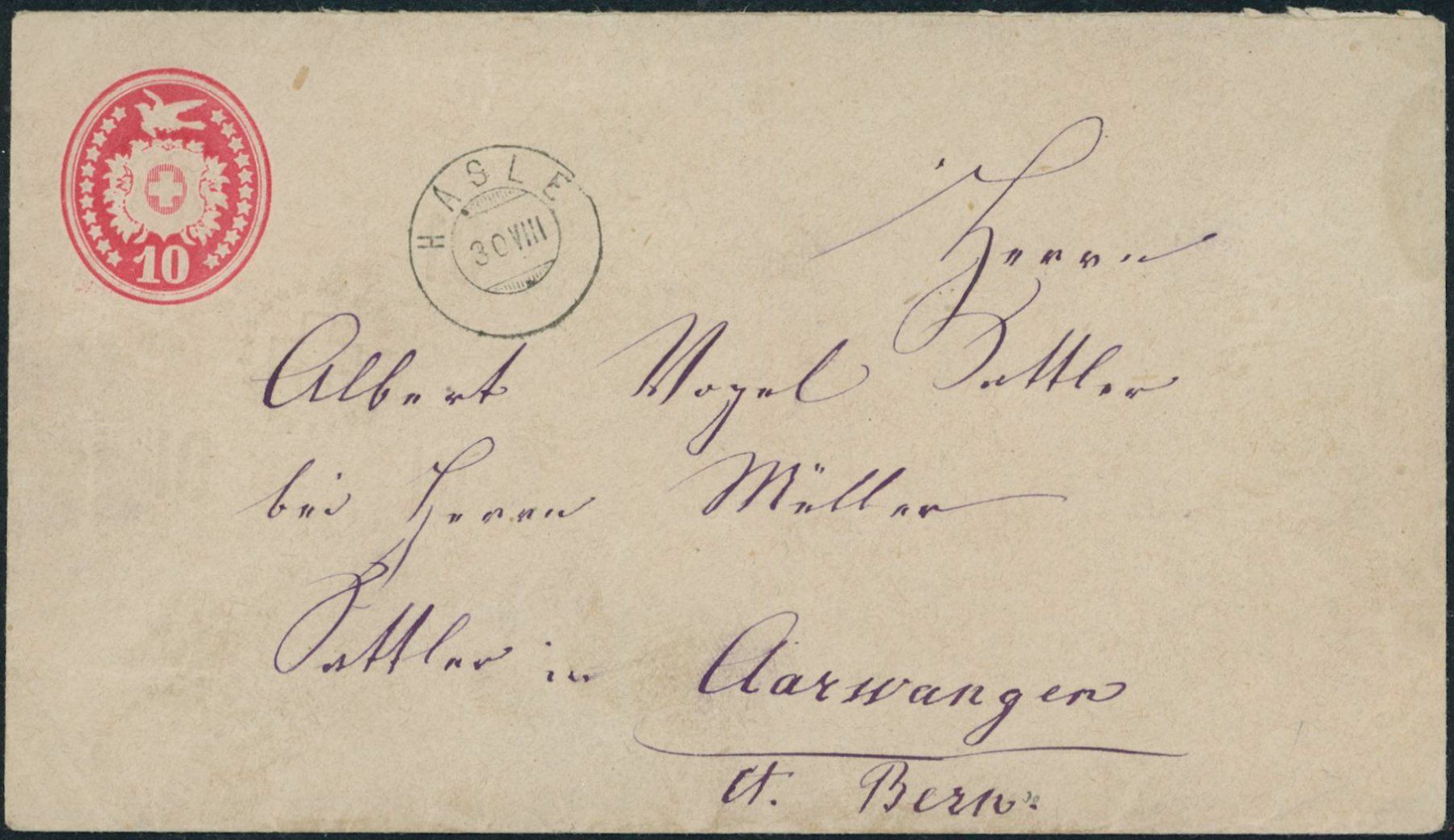 Alle Briefmarken: LU Hasle - Zwergstempel - Tübli Brief – Gebraucht aus Schindellegi von leecollect