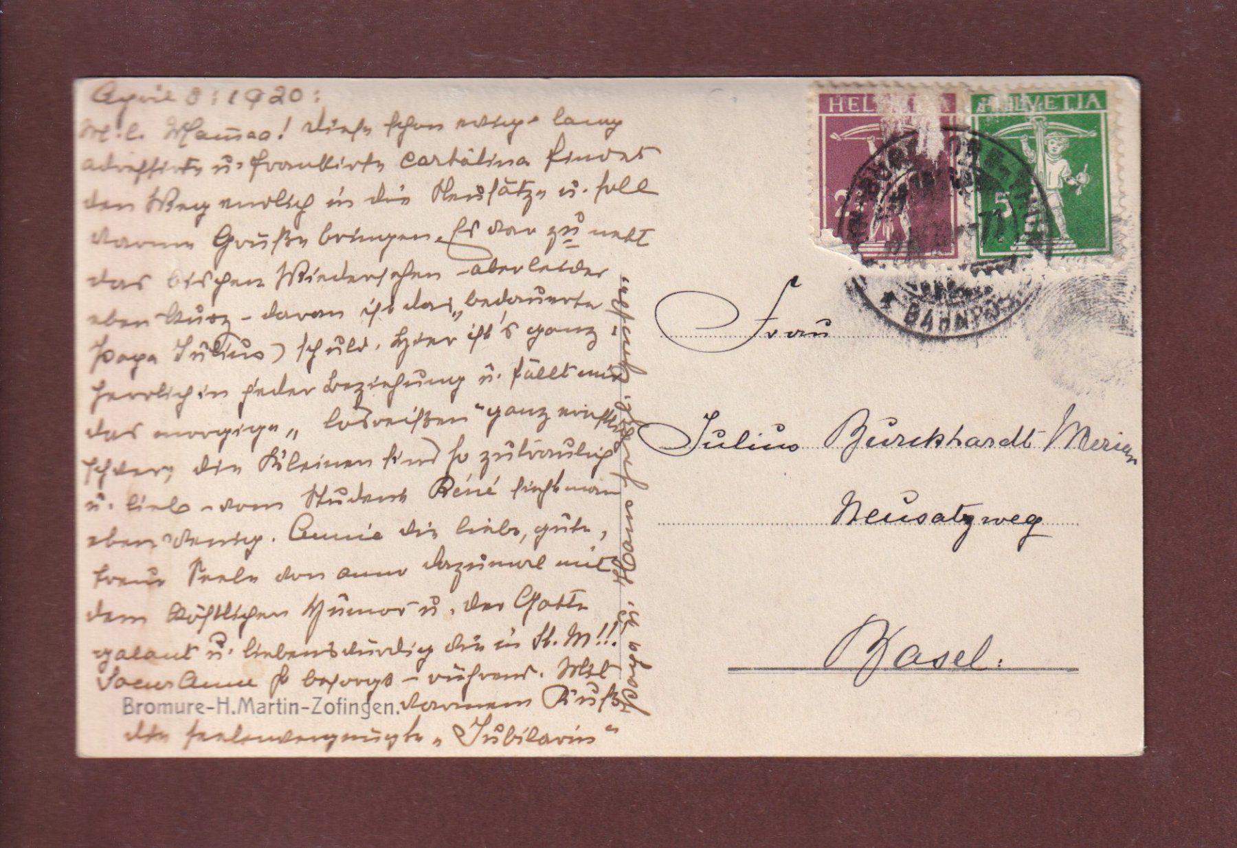 Cartoline postali: PIZ CORVATSCH - 1920 – Usato da Pully venduto da nicecards 1