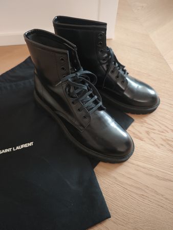 SAINT LAURENT Men Leder Boots Schnürstiefletten