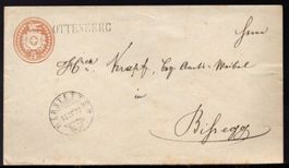 OTTENBERG  (TG) Balkenstempel  MÄRSTETTEN 1872  Tübelibrief