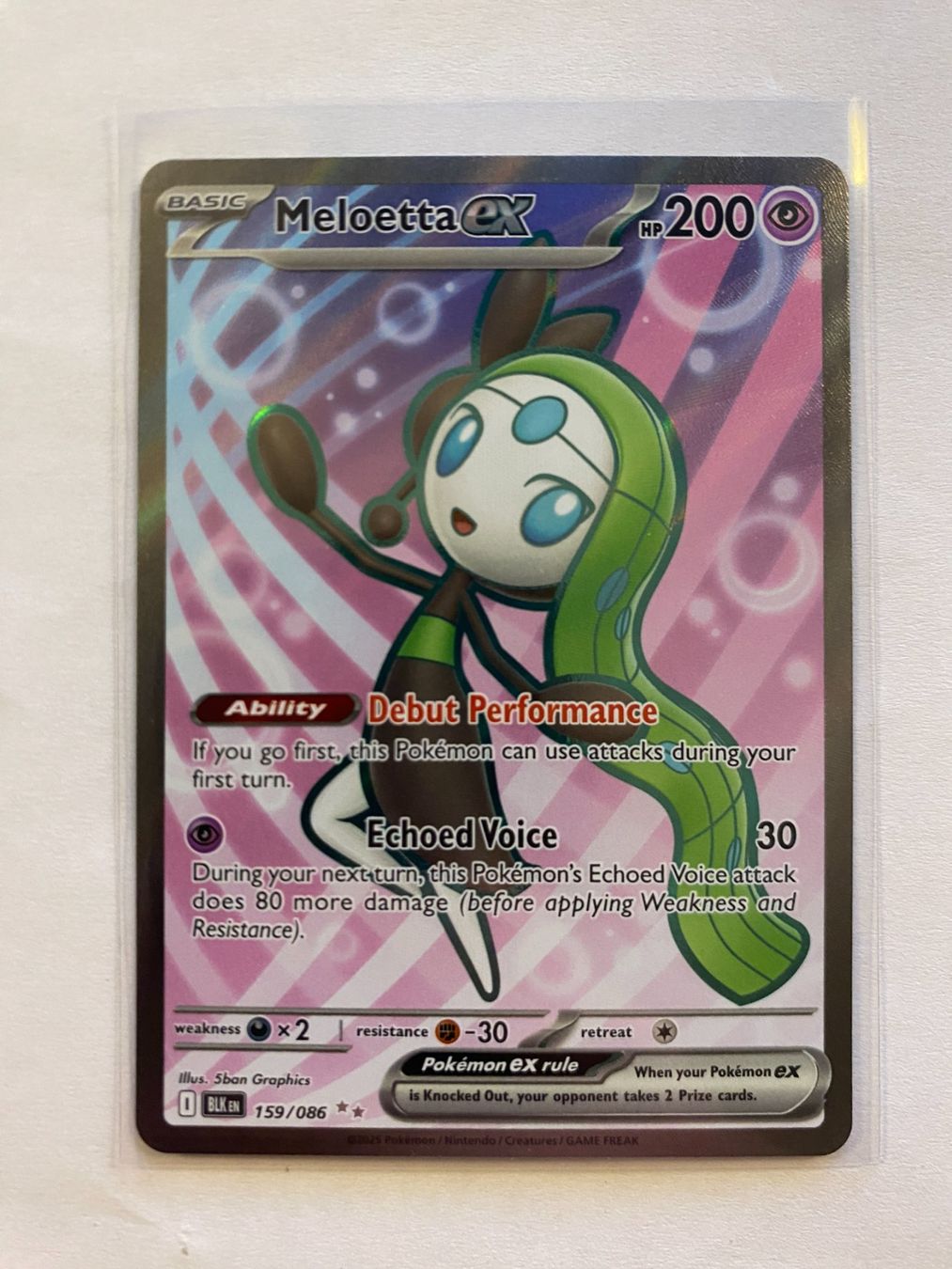 Pokémon Carte collezionabili: Pokemon Meloetta EX 159/086 Black Bolt EN – Nuovo (secondo la descrizione) da Weingarten-Kalthäusern venduto da McGmavlo