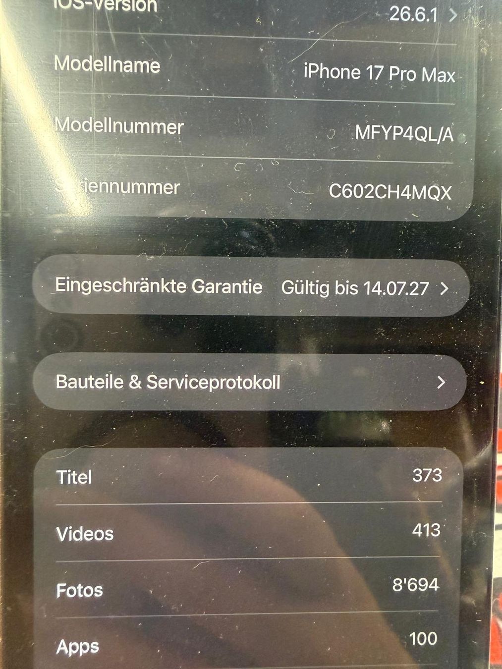 Apple Telefoni cellulari / Smartphones: IPhone 17 Pro MAX 256GB +++neuer Display+++ – Usato da Frick venduto da sandro_martin 8