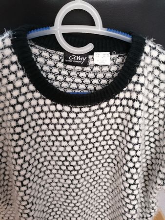 Amy Vermont Strick-Pulli, Gr. 36/38 Schwarz-Weiss, Top!