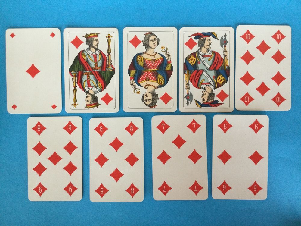 Ancien Jeu De Cartes Piquet à 36 Cartes Blatt N°105