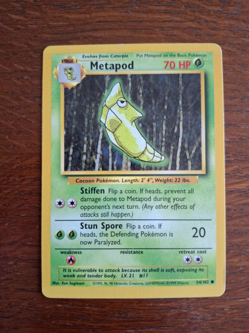 Pokémon Carte collezionabili: Pokemon Metapod Base Set 54/102 – Usato da Giornico venduto da ale_lc8k