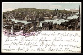 Litho Zurich, Ortsansicht mit Brücken