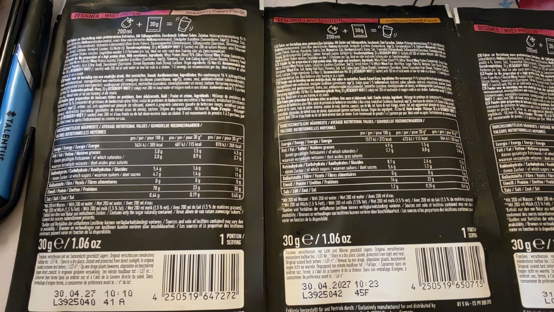 Esn Lebensmittel & Spezialitäten: ESN Designer Whey Proben 4x 30 Gramm – Neu (gemäss Beschreibung) aus Muhen von Savana16 3