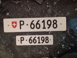 2x Nummernschild PTT Post 66198 ausrangiert