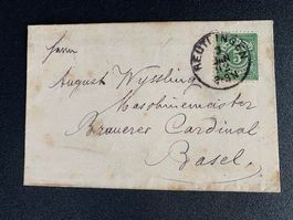 Briefkuvert von 1892 Reutlingen -> Basel