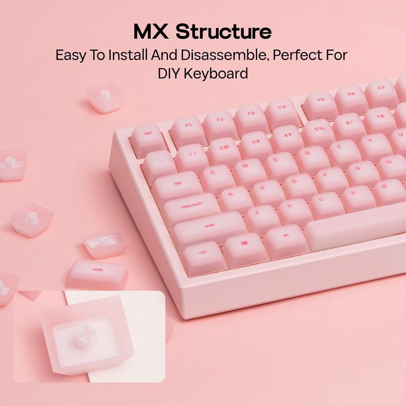 Tastiere: EPOMAKER AegisSil 113 Silicone Keycaps Cherry Profile Pink – Nuovo e nell'imballaggio originale da Belmont-Lausanne venduto da HausPopCharm 8