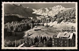 AK Arosa, Morgenstunde, Ortsansicht im Winter