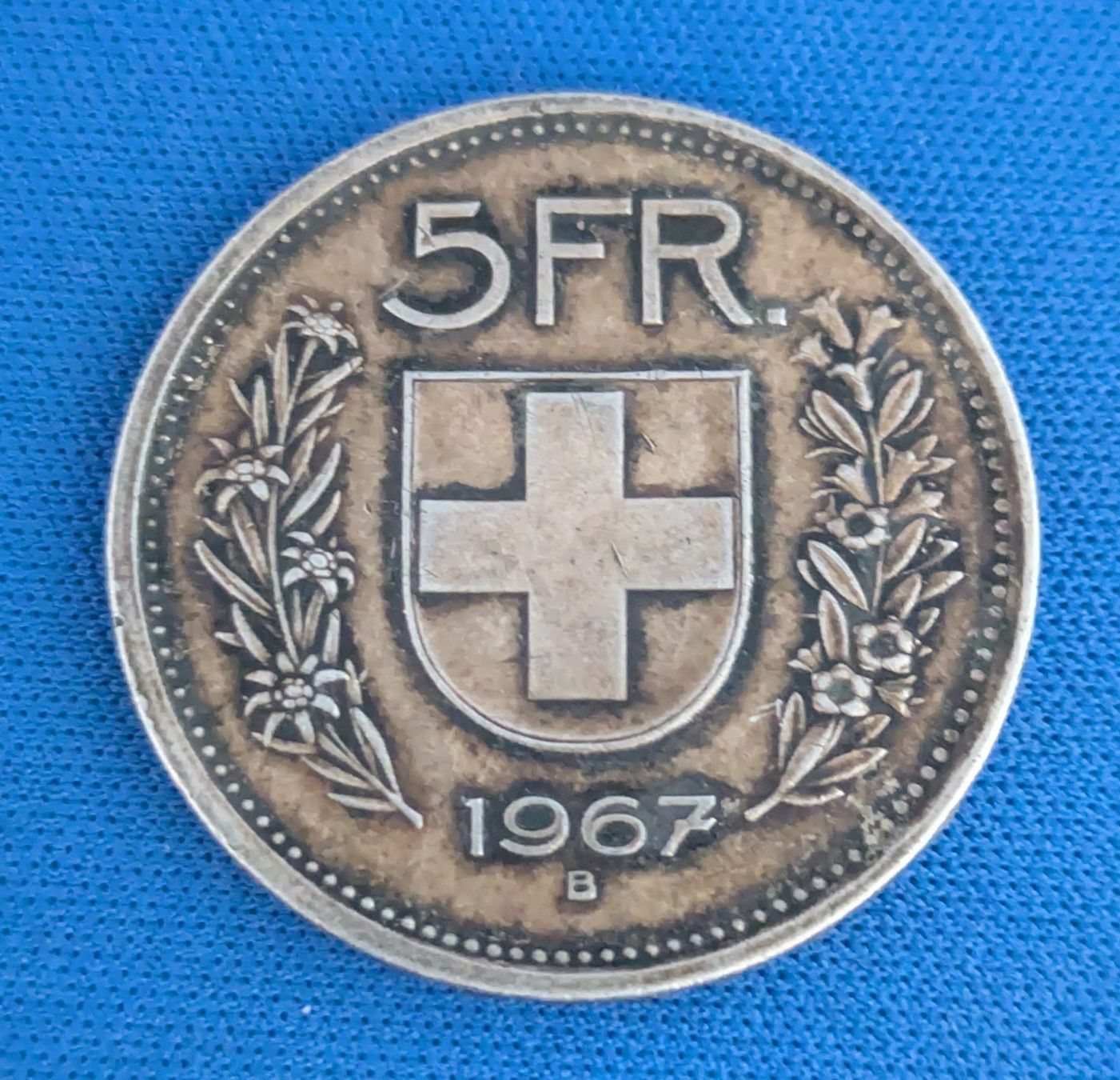 Tutti le monete: Silberner 5.- Jg. 1967 mit schöner Patina – Usato da Mühlethal venduto da sowato 4