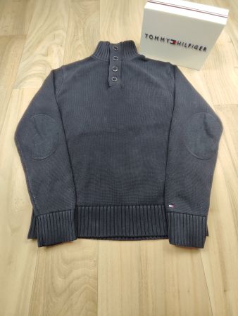 TOMMY HILFIGER | Pull col montant bleu marine | M homme