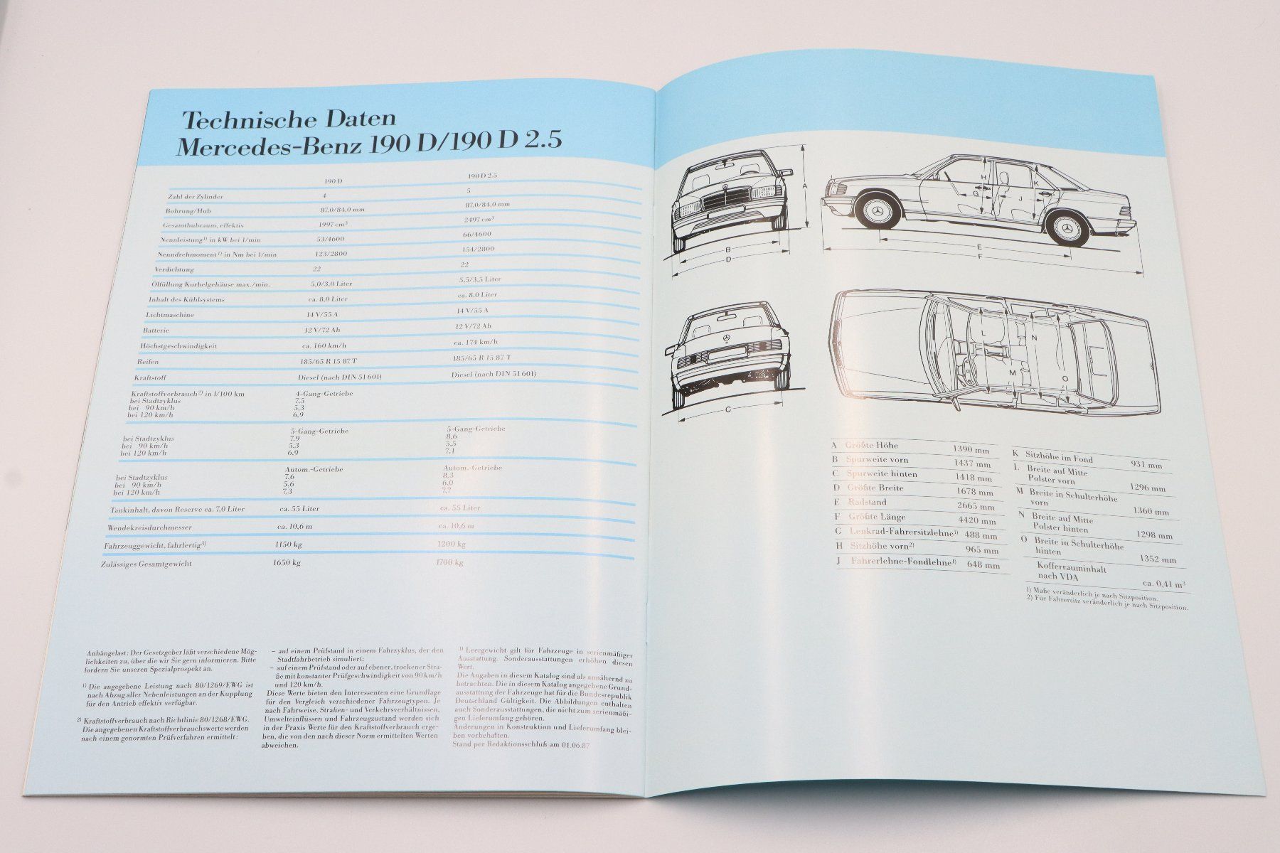 Mercedes-Benz Dokumente: Mercedes 190D / 190D 2.5 1987 Prospekt – Gebraucht aus Bühl b.Aarberg von Collectorpassions 8