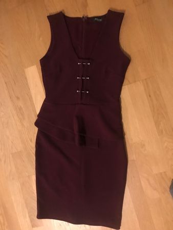 Wine colored peplum dress