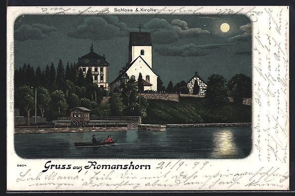 Cartoline postali: Romanshorn, Schloss und Kirche mit Ruder – Usato da Berlin venduto da bartko-reher