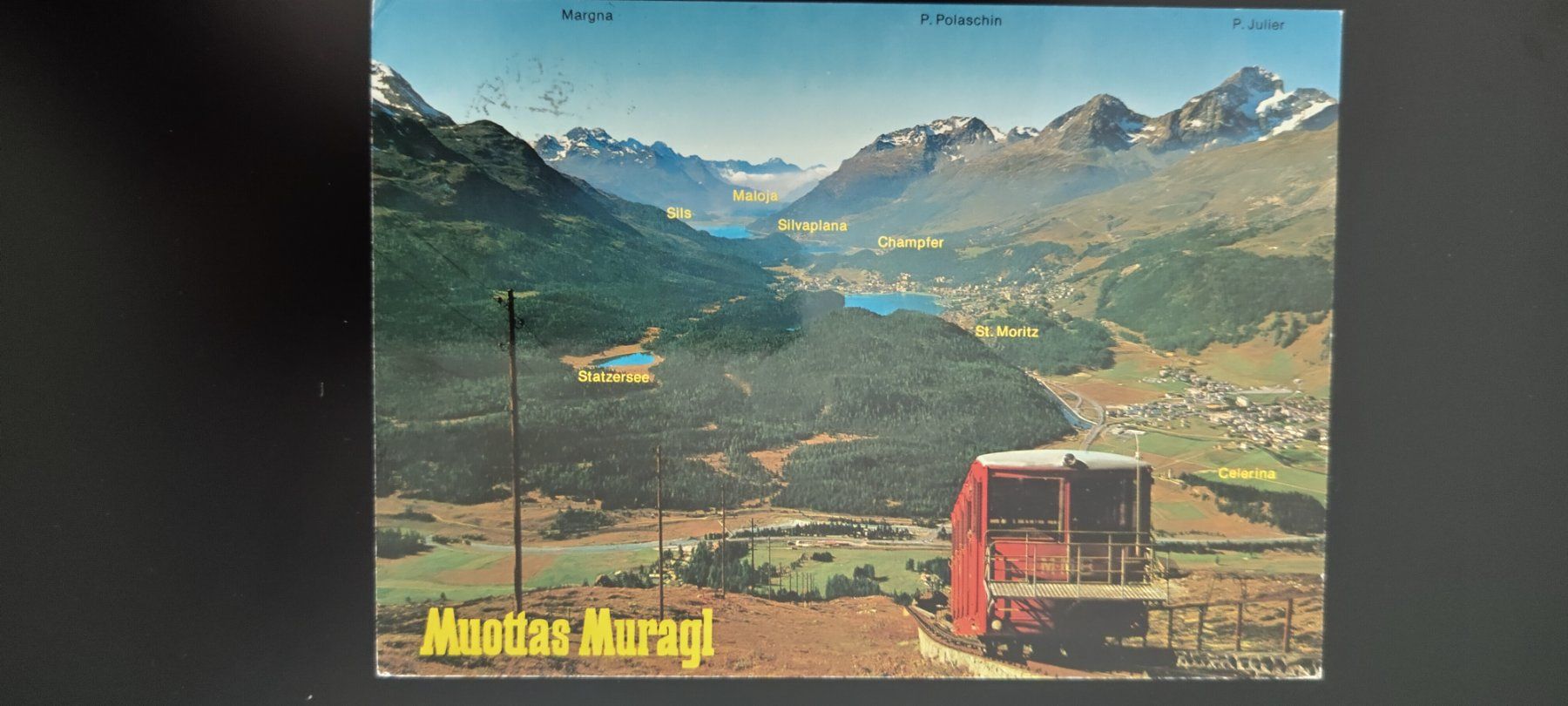 Cartoline postali: Originale AK Muottas Muragl - St. Moritz, dat. 1986 – Usato da Ohmstal venduto da Lebensfreude05