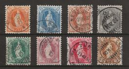 1900-05 : Stehende Helvetia Nr. 66E - 75E, KP 660.--
