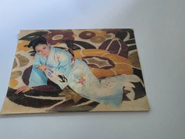 Wackelbild AK Dame mit/ohne Kimono sexy