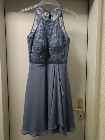 blaues elegantes Abendkleid von Vera Mont