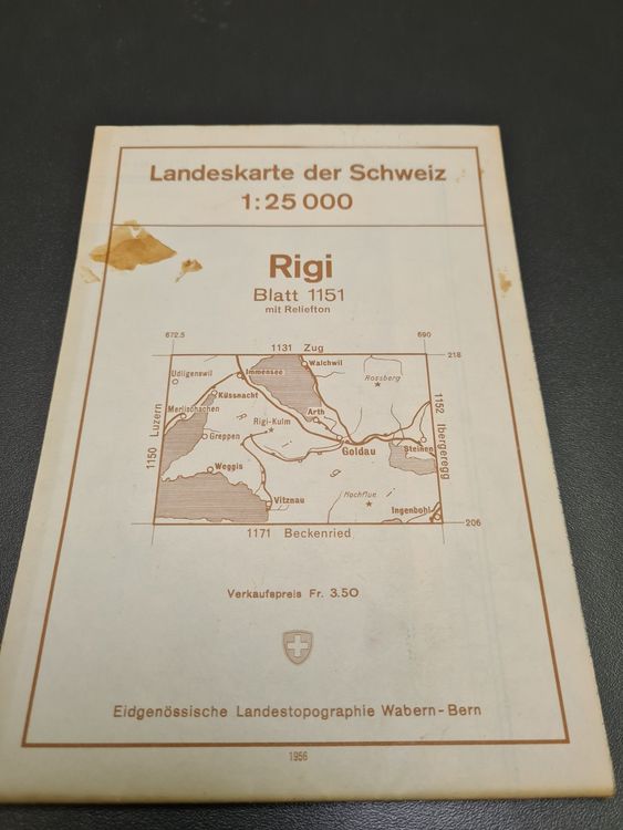 Landkarte Rigi 1956 | Kaufen auf Ricardo