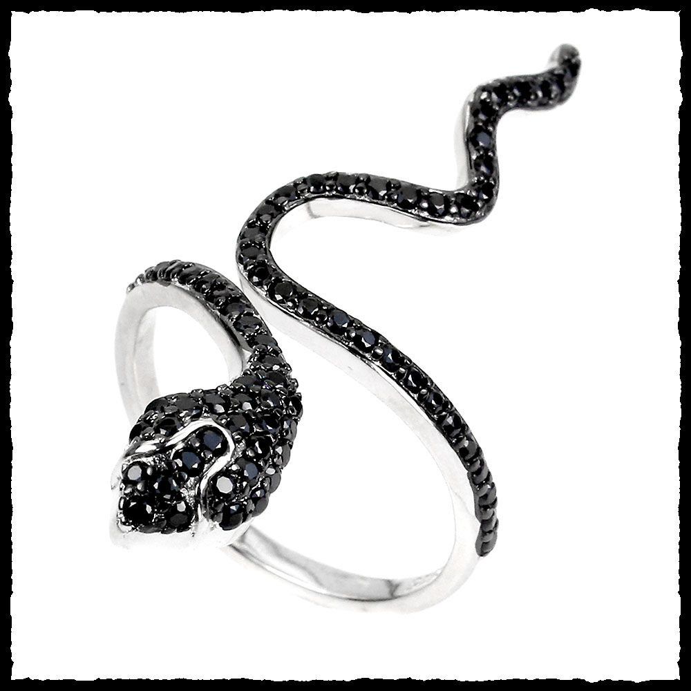 Anelli: Black Spinell Schlangen Ringe 925 Silber – Nuovo e nell'imballaggio originale da Oberglatt ZH venduto da Goldfee1