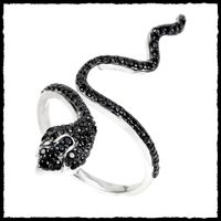 Black Spinell Schlangen Ringe 925 Silber
