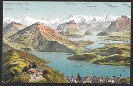 Zug mit Zugersee Panoramakarte