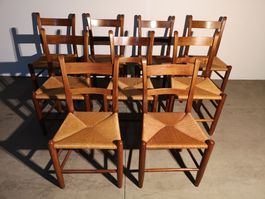 9er-Set Teak Dining-Chairs, Mid Century, Design Charles Webb