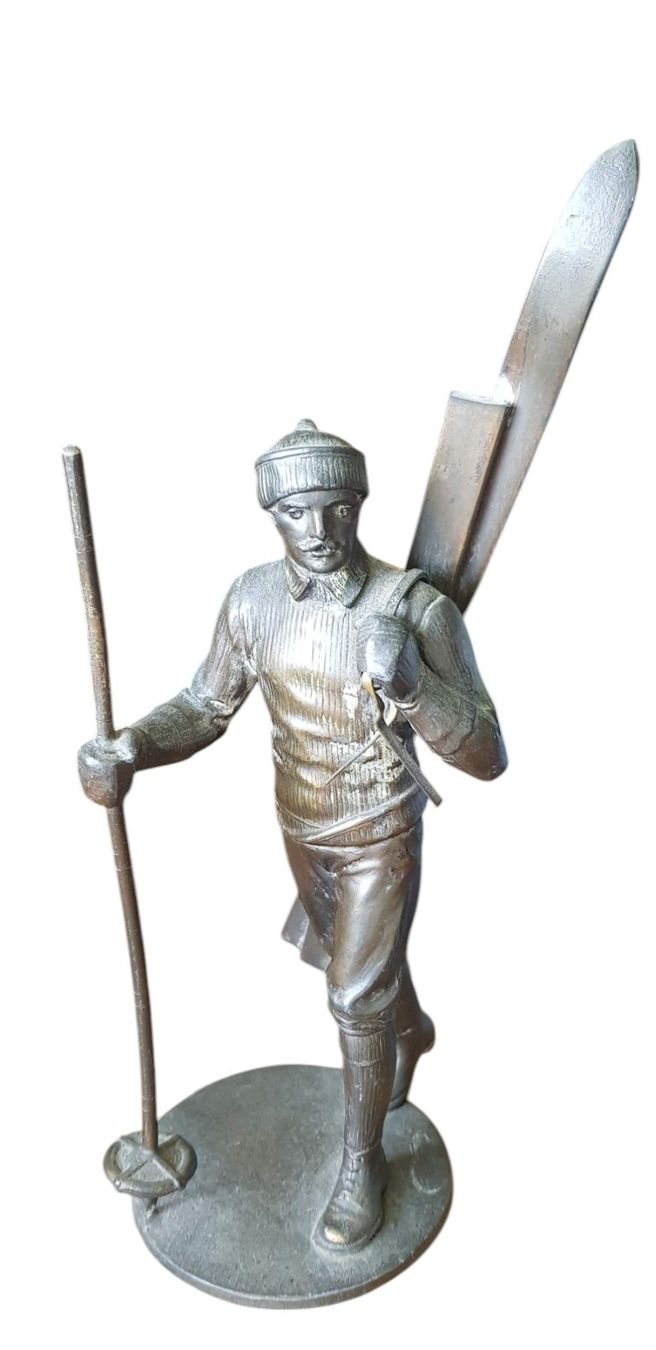 Sculture & Statue: Bronzefigur Skifahrer antik – Usato da Mörschwil venduto da antiksalon21 4