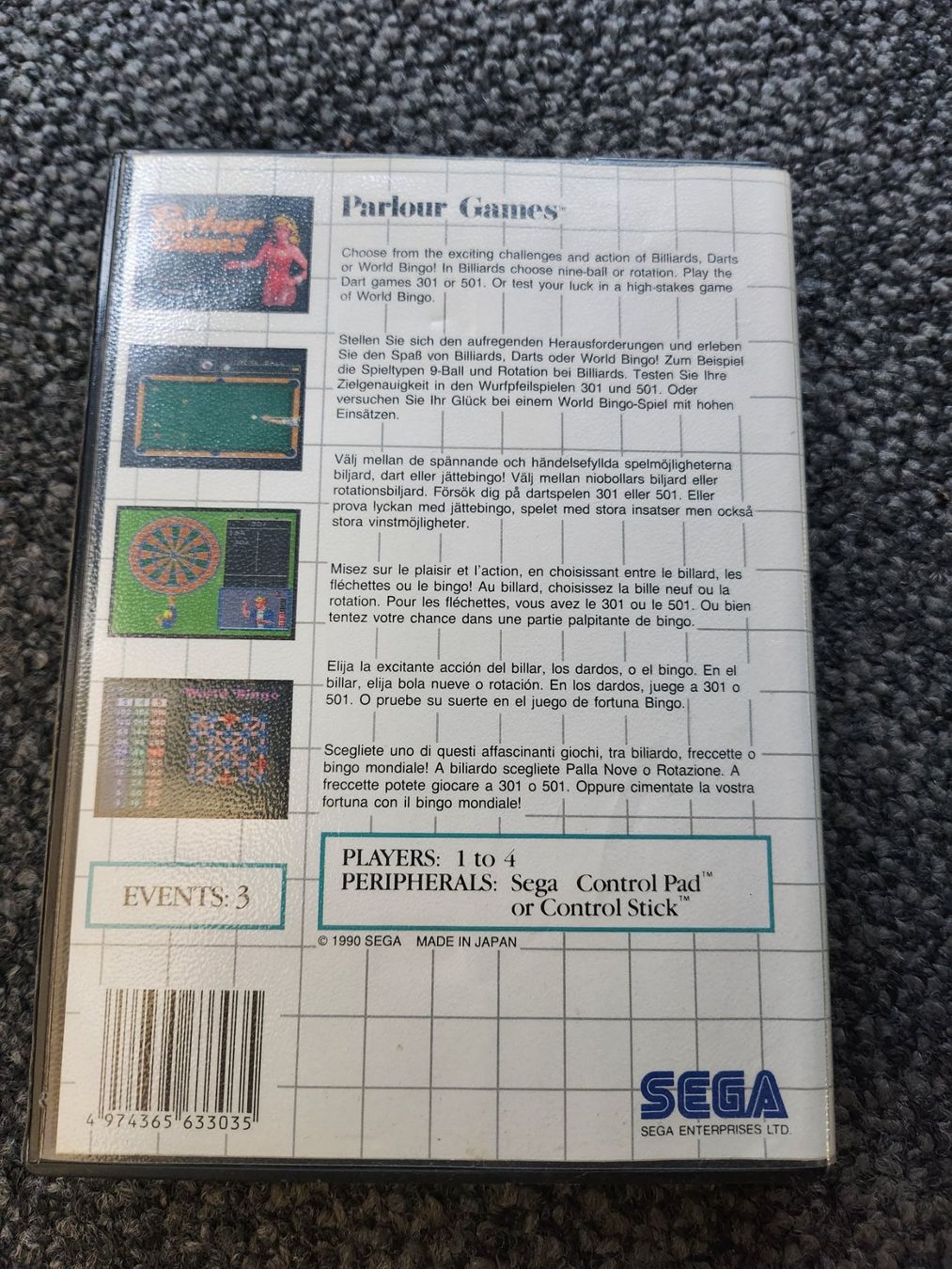 Sega Spiele: Sega Master System Spiel Parlour Games – Gebraucht aus St. Gallen von dovercametome 1