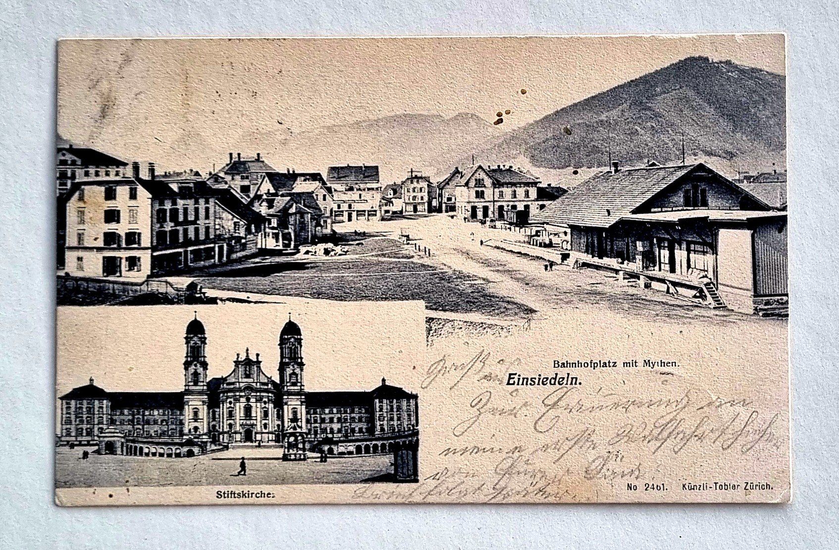 Ansichtskarten: Einsiedeln - Bahnhof - Güterschuppen - 1906 – Gebraucht aus Rothrist von RROENK
