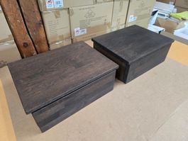 2x gebrauchte Holzkasten mit Schublade 47x36cm H: 18,5cm 1.-